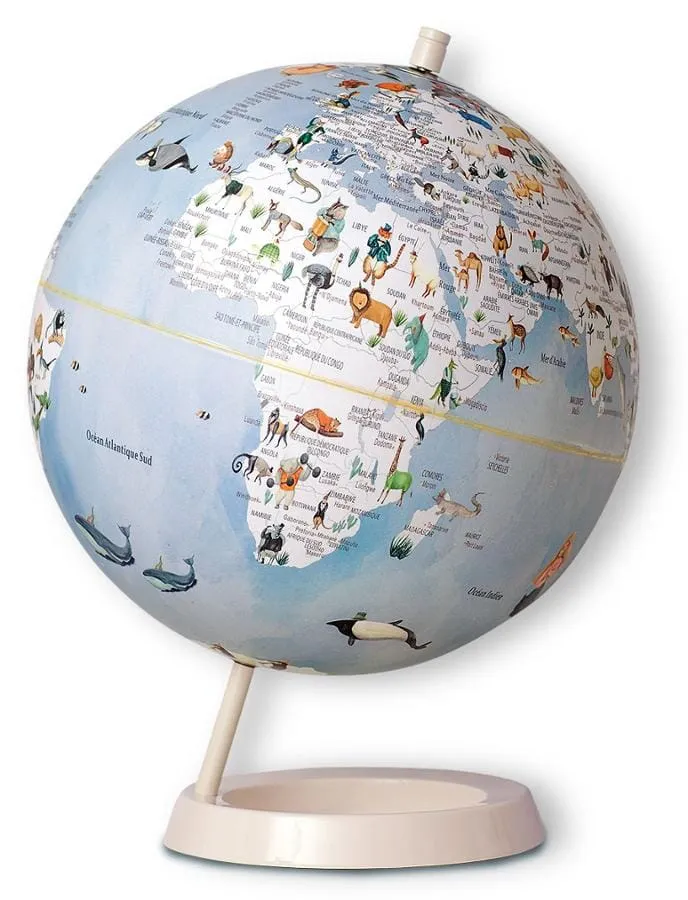 Globe illustré des animaux 25 cm