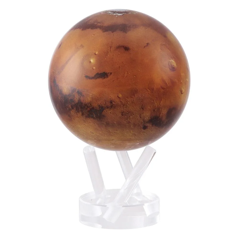 Globe Mova Mars rouge et brun sur un support acrylique transparent
