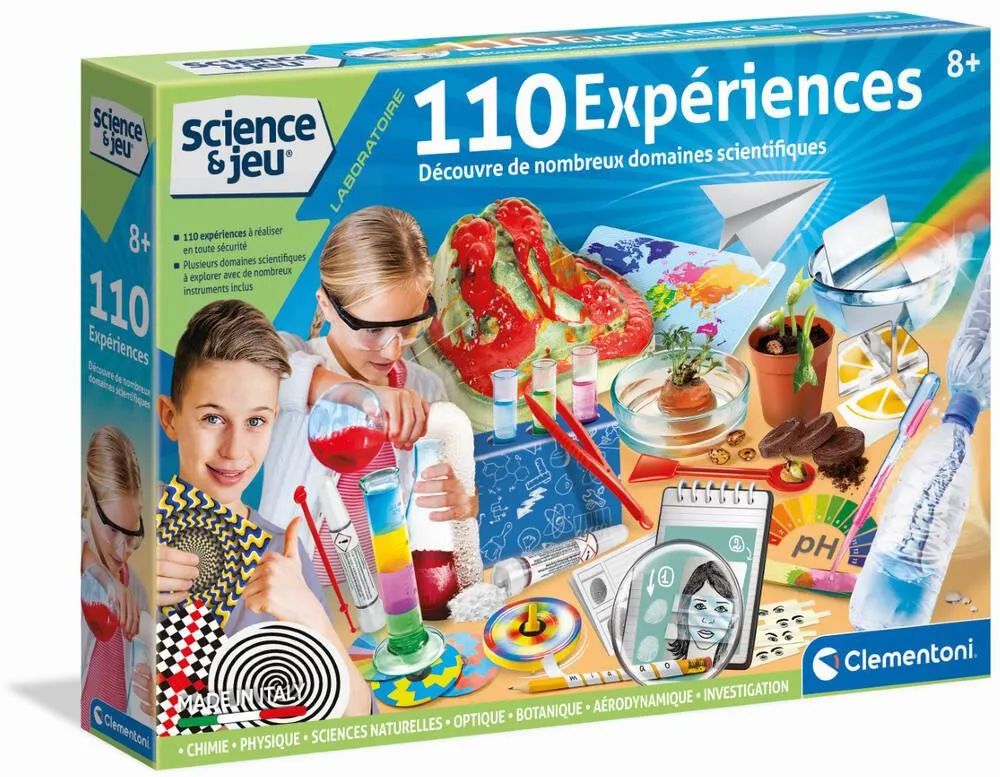Coffret Clementoni 110 expériences Sciences et Jeu