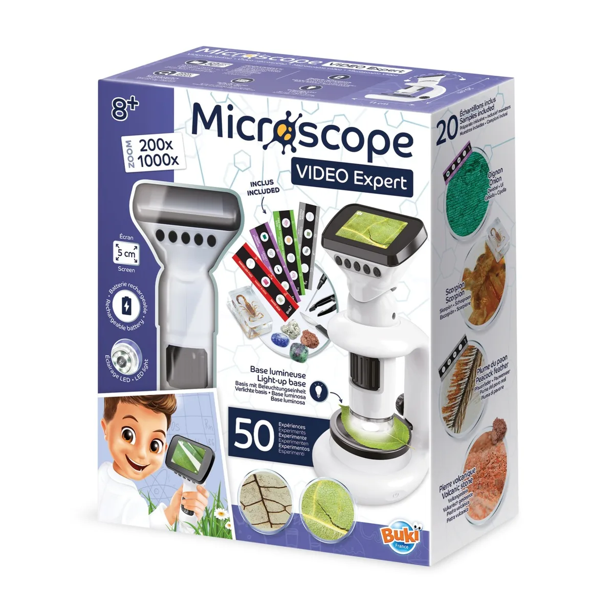 Boîte du microscope vidéo expert Buki
