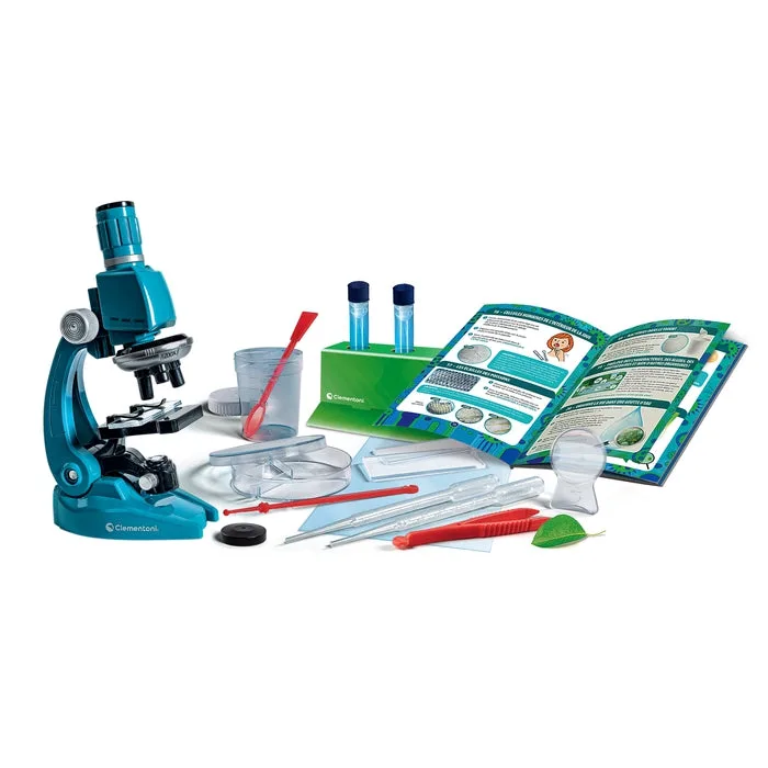 Microscope, lames, éprouvettes et livret d'expériences Clementoni